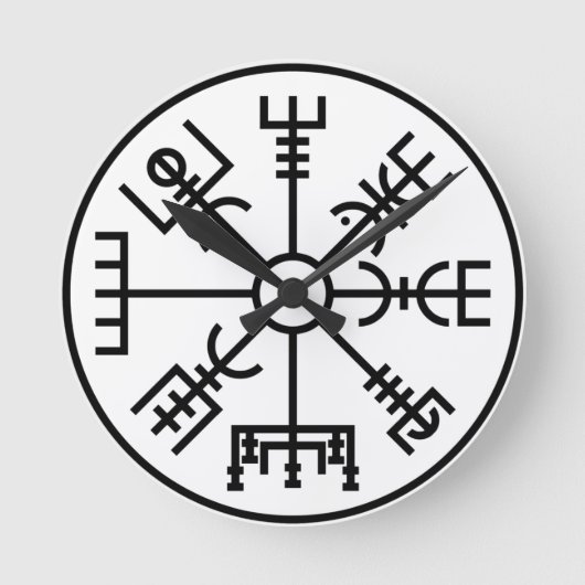 vegvisir Viking Symbol Runde Wanduhr (Vorderseite)