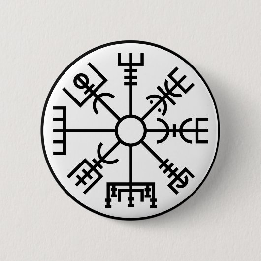 vegvisir Viking-Symbol-Skandinavier-Schild Odin Button (Vorderseite)