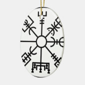 vegvisir Viking-Symbol-Skandinavier-Schild Odin Keramik Ornament (Links)