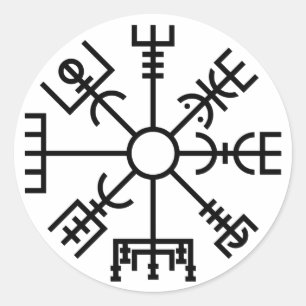 vegvisir Viking-Symbol-Skandinavier-Schild Odin Runder Aufkleber