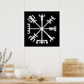 Vegvísir (Wikinger-Kompass) Poster (Küche)