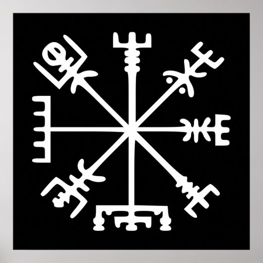 Vegvísir (Wikinger-Kompass) Poster (Vorne)
