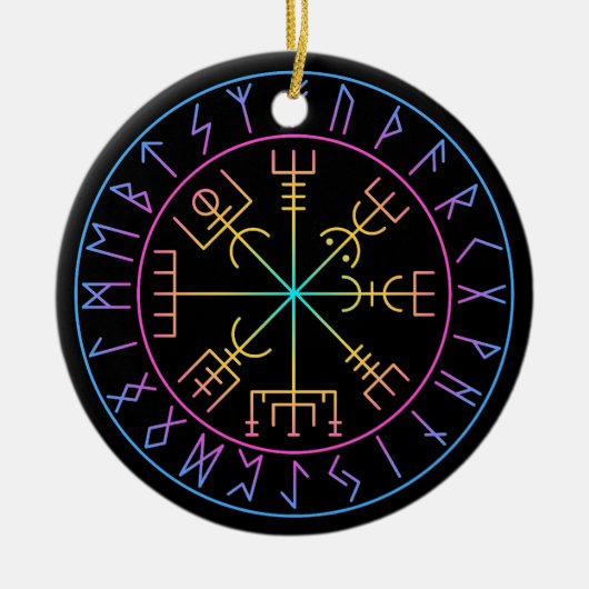 Vegvisir Wikinger-Kompass-Symbol-Design Keramik Ornament (Vorne)