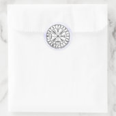 Vegvisir Wikinger-Kompass-Symbol-Design Runder Aufkleber (Tasche)
