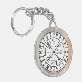Vegvisir Wikinger-Kompass-Symbol-Design Schlüsselanhänger (Vorderseite links)