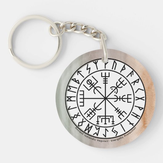 Vegvisir Wikinger-Kompass-Symbol-Design Schlüsselanhänger (Vorderseite)