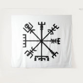Vegvísir (Wikinger-Kompass) Wandteppich (Vorderseite (Horizontal))