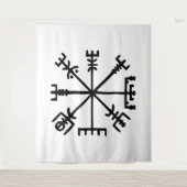 Vegvísir (Wikinger-Kompass) Wandteppich (Vorderseite)