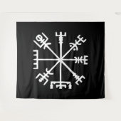 Vegvísir (Wikinger-Kompass) Wandteppich (Vorderseite (Horizontal))