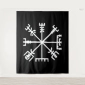 Vegvísir (Wikinger-Kompass) Wandteppich (Vorderseite)
