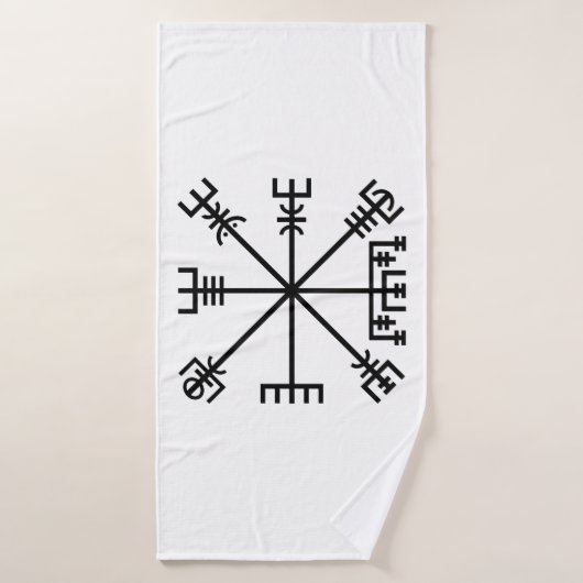 Vegvisir Wikinger-Symbol Badehandtuch (Badehandtuch)