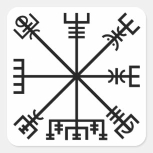 Vegvisir Wikinger-Symbol Quadratischer Aufkleber