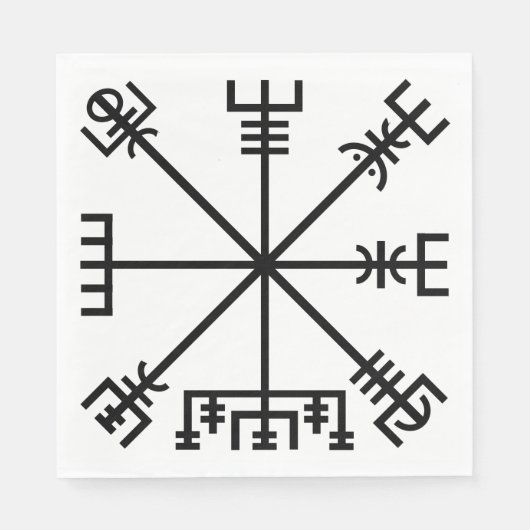 Vegvisir Wikinger-Symbol Serviette (Vorderseite)