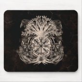 Vegvisir-Yggdrasil mit Ravens & Wölfen Mousepad (Vorne)