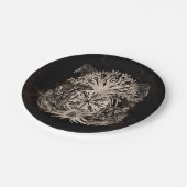 Vegvisir-Yggdrasil mit Ravens & Wölfen Pappteller (Schrägansicht)