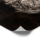 Vegvisir-Yggdrasil mit Ravens & Wölfen Poster (Ecke)