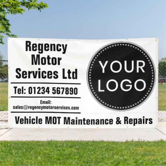 Vehicle Maintenance Garage with Your Logo Banner (Außenbereich)