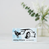 Vehicle | Mechanic Wrench Logo Visitenkarte (Stehend Vorderseite)