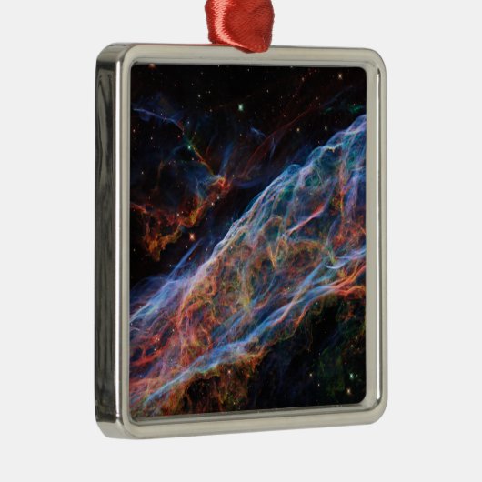 Veil Nebula Supernova Remnants Hubble Telescope Ornament Aus Metall (Rechts)