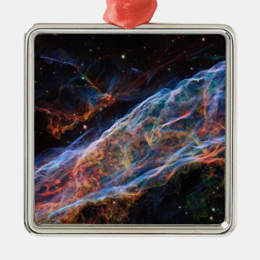 Veil Nebula Supernova Remnants Hubble Telescope Ornament Aus Metall (Vorne)
