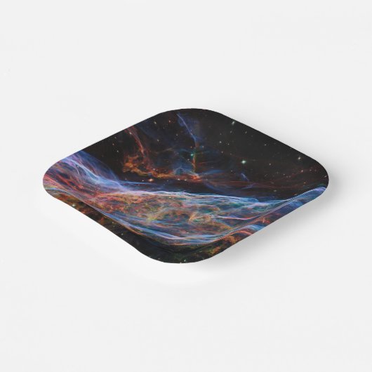 Veil Nebula Supernova Remnants Hubble Telescope Pappteller (Gewinkelt)