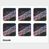 Veil Nebula Supernova Remnants Hubble Telescope Quadratischer Aufkleber (Blatt)