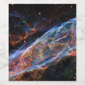 Veil Nebula Supernova Remnants Hubble Telescope Weinetikett (Einzelnes Label)