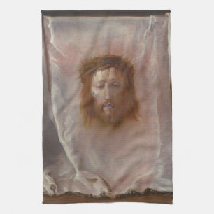 Veil of Veronica - Domenico Fetti Fine Art Geschirrtuch