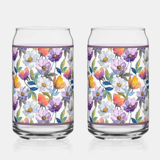 Veilchen-Blumensoda-Glas Dosenglas (Vorderseite)