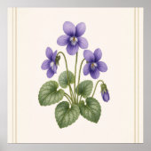 Veilchen Botanik, Februar-Geburtsblume Poster (Vorne)
