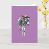 Veilchen der Esel im Strohhut mit Blumen Karte (Gelbe Blume)