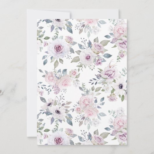 Veilchen erröten | Blumentaufe mit Foto des Dankeskarte (Rückseite)