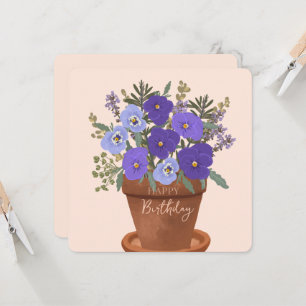 Veilchen Februar Geburtsblumenstrauß Karte