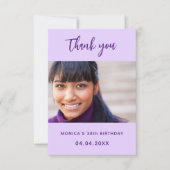 Veilchen-Foto Dankeskarte (Vorderseite)