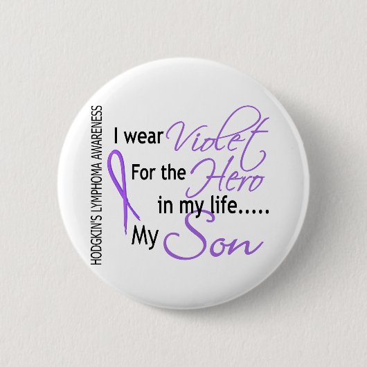 Veilchen für Held 1 Hodgkins Lymphom-Sohn Button (Vorderseite)