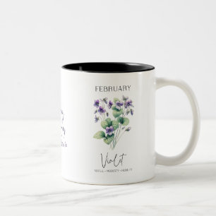 Veilchen-Geburtsmonats-Blumen-Geburtstagsgeschenk  Zweifarbige Tasse