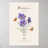 Veilchen-Geburtsmonats-Blumenposter Poster (Vorne)