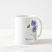 Veilchen-Geburtsmonatsblume Kaffeetasse (VorderseiteRechts)