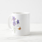 Veilchen-Geburtsmonatsblume Kaffeetasse (Vorderseite Links)
