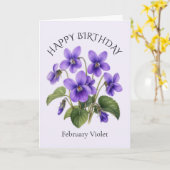 Veilchen-Geburtstag im Februar Karte (Gelbe Blume)