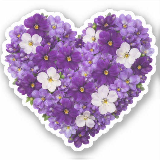 Veilchen-Herz Februar-Geburtsblume Aufkleber (Vorderseite)