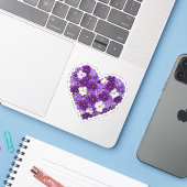 Veilchen-Herz Februar-Geburtsblume Aufkleber (Laptop mit iPhone)