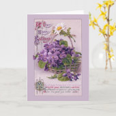 Veilchen im Korb-Vintagen Geburtstag Karte (Gelbe Blume)