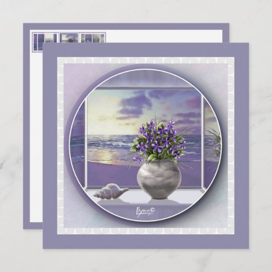 Veilchen in einem Mondglas (Vorne/Hinten)