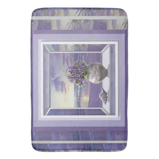 Veilchen in einem Mondglas Badematte (Vorderseite Vertikal)