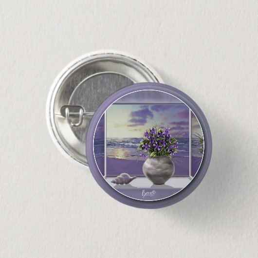 Veilchen in einem Mondglas Button (Vorne & Hinten)
