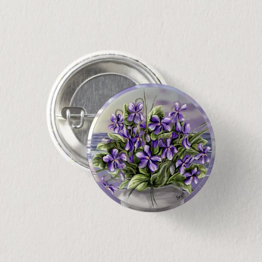 Veilchen in einem Mondglas Button (Vorne & Hinten)