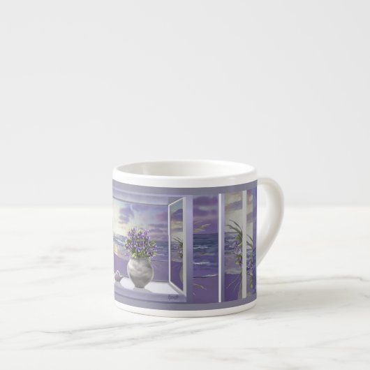 Veilchen in einem Mondglas Espressotasse (Vorderseite Rechts)