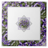 Veilchen in einem Mondglas Fliese (Vorderseite)