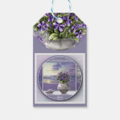 Veilchen in einem Mondglas Geschenkanhänger (Rückseite)